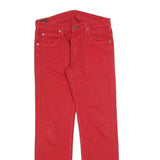 LEE Womens Jeans Red Regular Straight Denim W29 L29 Button Closure