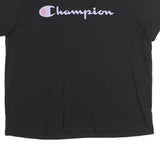 CHAMPION Womens Black Graphic T-Shirt XL Short Sleeve Crew Neck Cotton Casual
