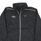 UMBRO Mens Black Trainer Zip Jacket S Polyester Blend Plain Lightweight Sports