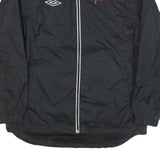 UMBRO Mens Black Trainer Zip Jacket S Polyester Blend Plain Lightweight Sports