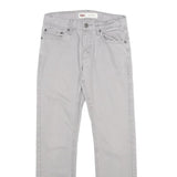 LEVI'S Boys Slim Fit Light Grey Cotton Blend Trousers W26 L26 Zip Pockets