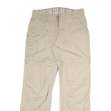 OXYLINE Womens Beige Relaxed Straight Trousers W31 L32 Casual Zip Pocket