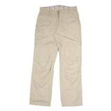 OXYLINE Womens Beige Relaxed Straight Trousers W31 L32 Casual Zip Pocket