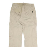 OXYLINE Womens Beige Relaxed Straight Trousers W31 L32 Casual Zip Pocket