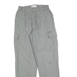 COLUMBIA Mens Cotton Blend Grey Regular Cargo Trousers W26 L32 Zip Closure