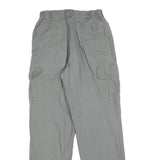 COLUMBIA Mens Cotton Blend Grey Regular Cargo Trousers W26 L32 Zip Closure