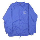 ARTISTO JAC Mens Blue Coach Jacket L Polyester Blend Button Casual Lightweight