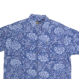 NAUTICA Mens Blue Paisley Cotton Shirt XL Casual Summer Short Sleeve Relaxed