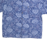 NAUTICA Mens Blue Paisley Cotton Shirt XL Casual Summer Short Sleeve Relaxed