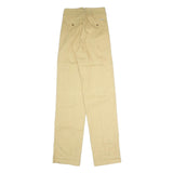 CLARK Womens Cotton Blend Beige Relaxed Straight Trousers W25 L37 Zip Casual