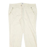 MOSCHINO Womens Cotton Blend Cream Slim Trousers W35 L29 Stylish Zip Pockets