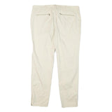 MOSCHINO Womens Cotton Blend Cream Slim Trousers W35 L29 Stylish Zip Pockets