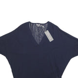 PHASE EIGHT Womens Navy Blue Basic Top Short Sleeve V-Neck XS Lightweight