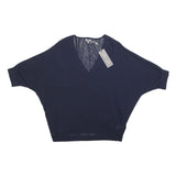 PHASE EIGHT Womens Navy Blue Basic Top Short Sleeve V-Neck XS Lightweight