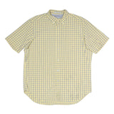 NAUTICA Mens Yellow & Blue Check Shirt L Button-Down Casual Cotton Blend