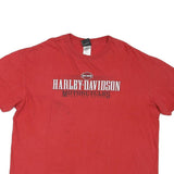 HARLEY DAVIDSON Mens Red Cotton Blend Graphic T-Shirt 2XL Short Sleeve Crew Neck