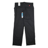 DICKIES Womens Black Relaxed Straight Cotton Blend Trousers W40 L36 Workwear Zip