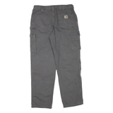CARHARTT Mens Grey Polyester Blend Regular Fit Straight Leg Trousers W34 L32