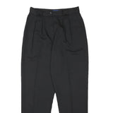 QUATTRO Womens Black Relaxed Tapered Trousers W28 L29 Tailored Polyester Blend