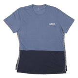 ADIDAS Mens Blue & Navy Modern T-Shirt L Short Sleeve Crew Neck Cotton Blend