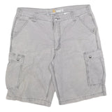 CARHARTT Mens Shorts Grey Relaxed Fit XL W38 Cargo Cotton Blend Pocket