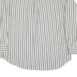 DOCKERS Mens White & Green & Blue Striped Cotton Blend Shirt M Casual Long