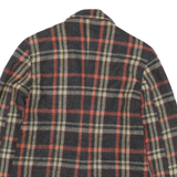 JRT Mens Grey & Orange Wool Check Jacket M Button Classic Fit Warm Stylish