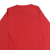 CHAMPION Mens Red Long Sleeve Crew Neck T-Shirt L Cotton Casual Sports