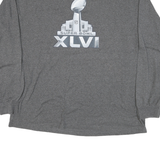 NFL Mens Grey Super Bowl XLVI Long Sleeve Crew Neck Cotton Blend 2XL T-Shirt