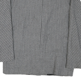 Womens Grey Synthetic Button Jacket L Woven Stripe Classic Tailored