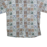 CAMPIA MODA Mens Blue Green & Brown Patterned Cotton Shirt XL Casual Holiday