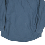 REDHEAD Mens Blue Plain Casual Shirt L Cotton Blend Long Sleeve Button Closure