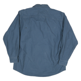 REDHEAD Mens Blue Plain Casual Shirt L Cotton Blend Long Sleeve Button Closure