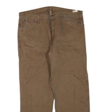 DICKIES Mens Jeans Brown Regular Straight Denim Raw W40 L30 Zip Workwear
