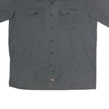 DICKIES Mens Grey Work Shirt XL Polyester Blend Button Pocket Casual