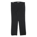 LEVI'S Womens Cotton Blend Black Regular Straight Trousers W32 L30 Classic Zip