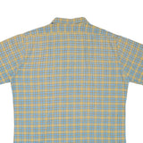 ACKERMANN Mens Beige & Blue Checked Short Sleeve Shirt M Cotton Blend Casual
