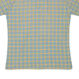 ACKERMANN Mens Beige & Blue Checked Short Sleeve Shirt M Cotton Blend Casual