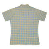 ACKERMANN Mens Beige & Blue Checked Short Sleeve Shirt M Cotton Blend Casual