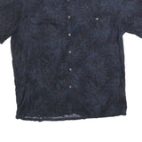 ISLAND SHORES Mens Blue Rayon Hawaiian Shirt L Tropical Print Lightweight