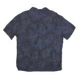 ISLAND SHORES Mens Blue Rayon Hawaiian Shirt L Tropical Print Lightweight