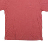 TOMMY HILFIGER Mens Red Graphic T-Shirt S Short Sleeve Crew Neck Cotton Blend