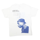2PAC Mens White Graphic T-Shirt L Short Sleeve Crew Neck Tupac Rapper