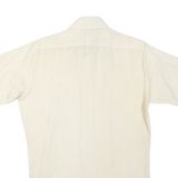 Mens White Polyester Blend Short Sleeve Shirt S Classic Collar Chest Pocket