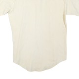 Mens White Polyester Blend Short Sleeve Shirt S Classic Collar Chest Pocket