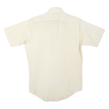 Mens White Polyester Blend Short Sleeve Shirt S Classic Collar Chest Pocket