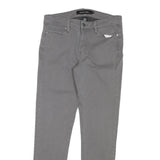 CALVIN KLEIN JEANS Womens Grey Regular Fit Straight Denim W30 L28 Zip Cotton