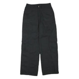 Womens Black Regular Fit Cargo Trousers Cotton Blend Zip W28 L28 Casual Workwear