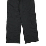 Womens Black Regular Fit Cargo Trousers Cotton Blend Zip W28 L28 Casual Workwear