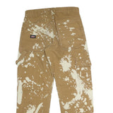 DICKIES Mens Jeans Beige Regular Straight Denim Raw W32 L29 Paint Splatter